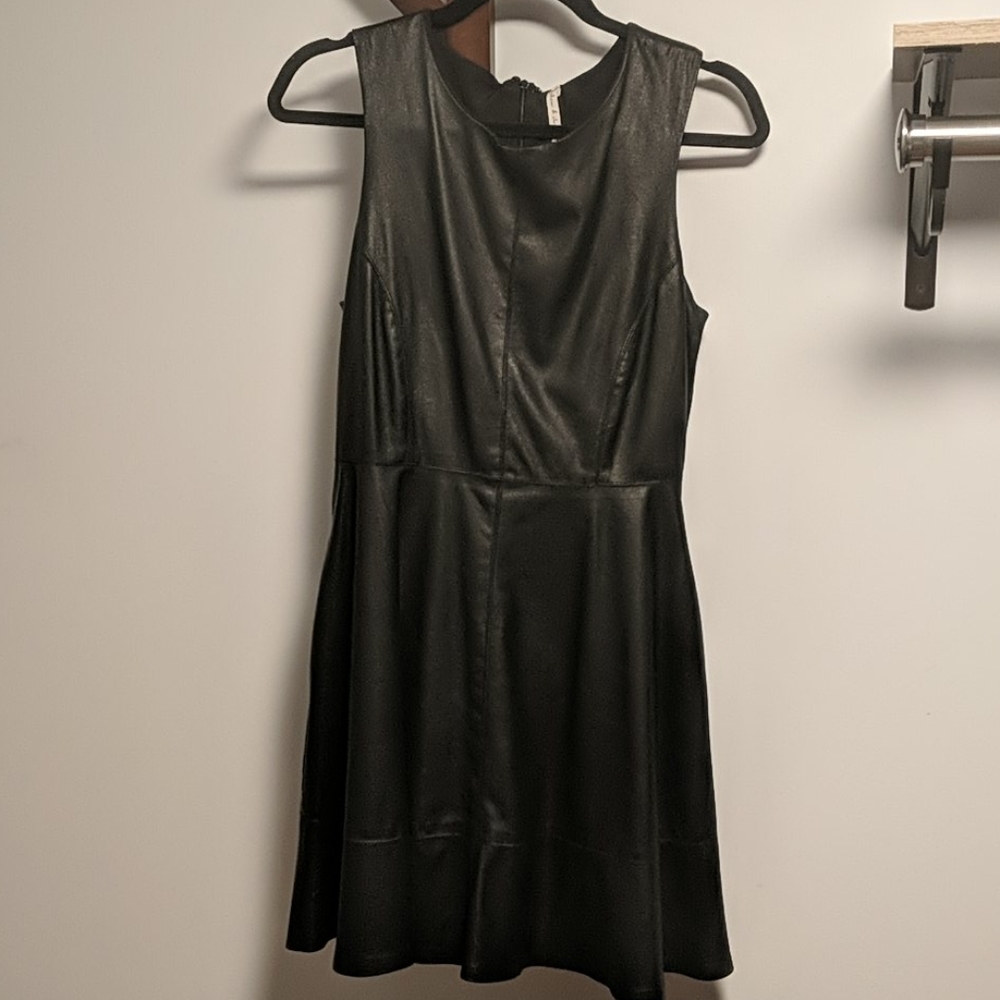 Faux Leather A-line Tank Dress